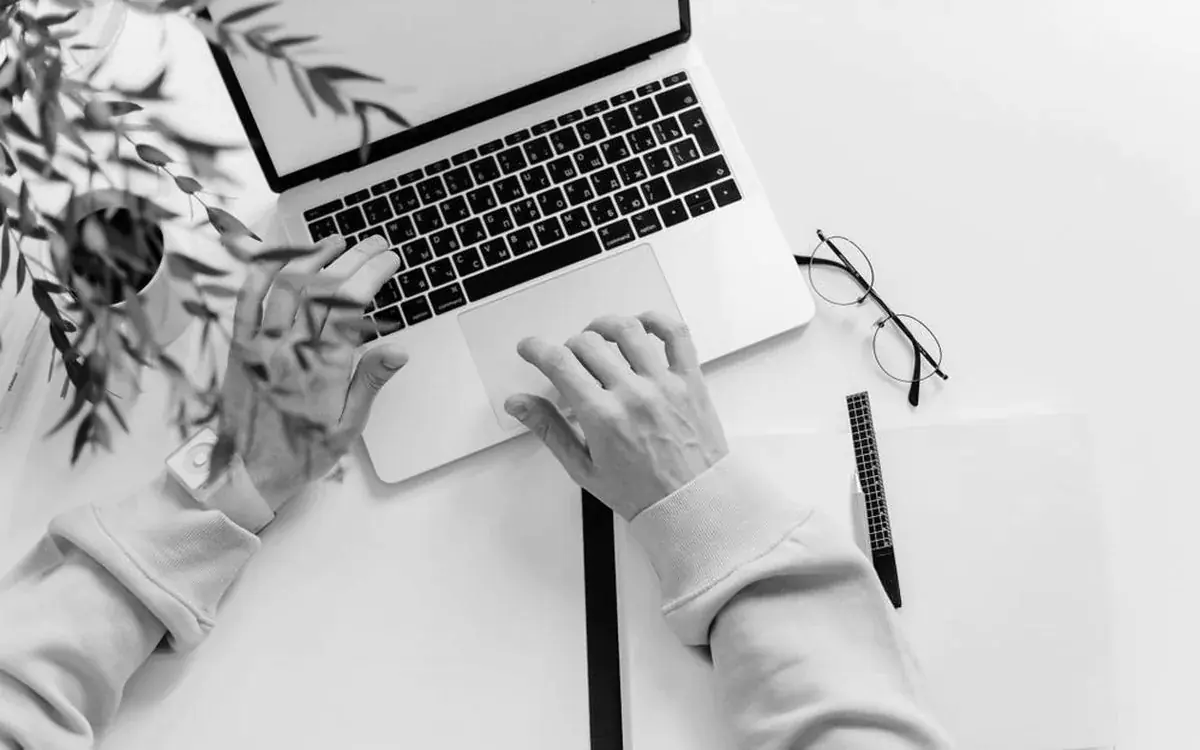 Professional working at a laptop