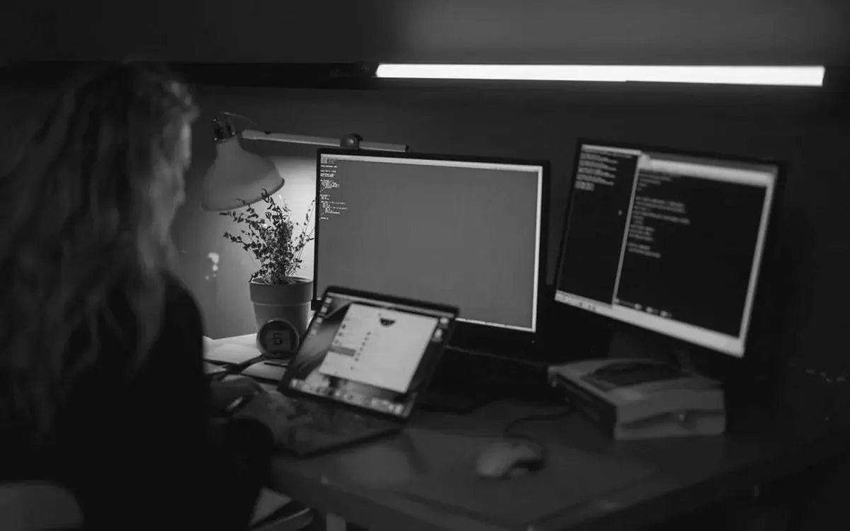 Computer screens showing confidential business data